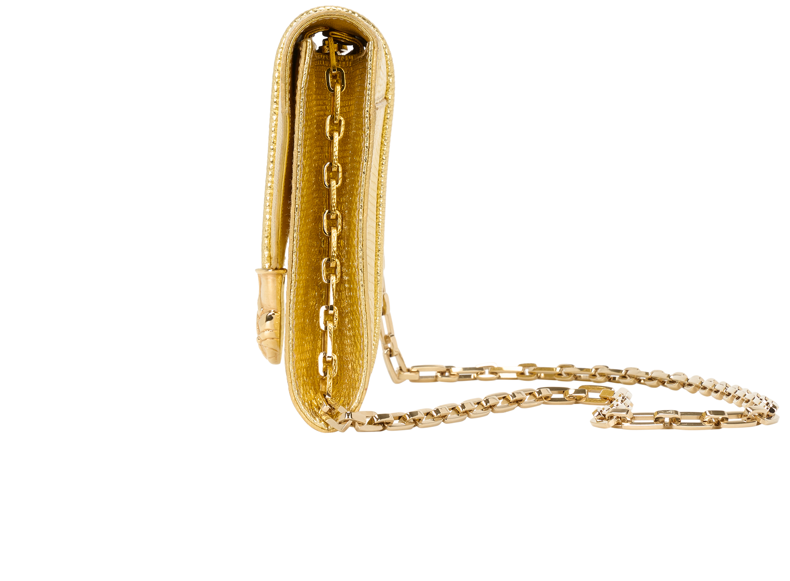 Snake Buckle Shoulder Bag, &pound;550, Handbags, Gold, Leather, Bottom view